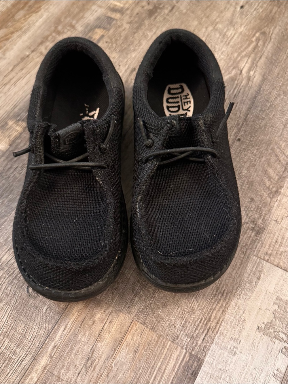 Hey Dude Wally Youth Funk Mono Shade Black Shoes Size C12 Lightweight Slip-On